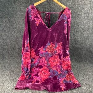 Free People Deep Purple Misha Burn Out Velvet Dress